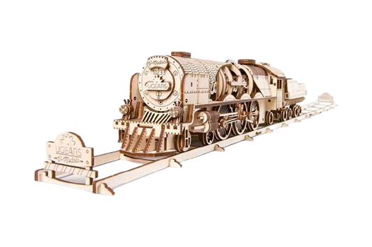 UGEARS I V-Express Dampflok mit Tender I 3D Holzpuzzle